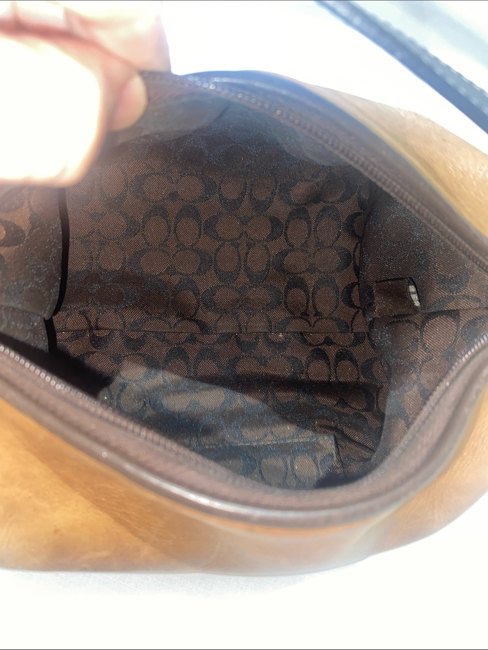 Coach Tan Leather Hobo with Dark Brown Strap - Picture 8 of 10